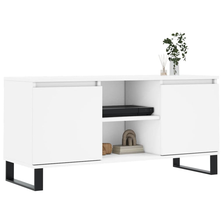 Tv-meubel 104x35x50 cm bewerkt hout wit MeubelReus