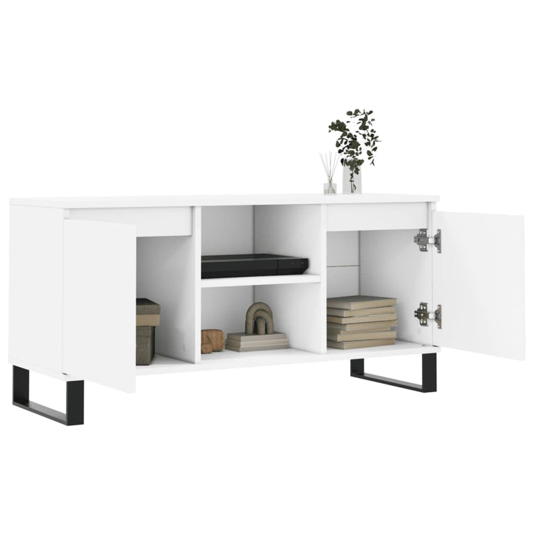 Tv-meubel 104x35x50 cm bewerkt hout wit MeubelReus