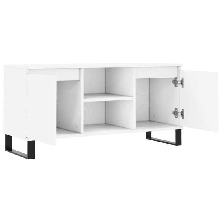 Tv-meubel 104x35x50 cm bewerkt hout wit MeubelReus