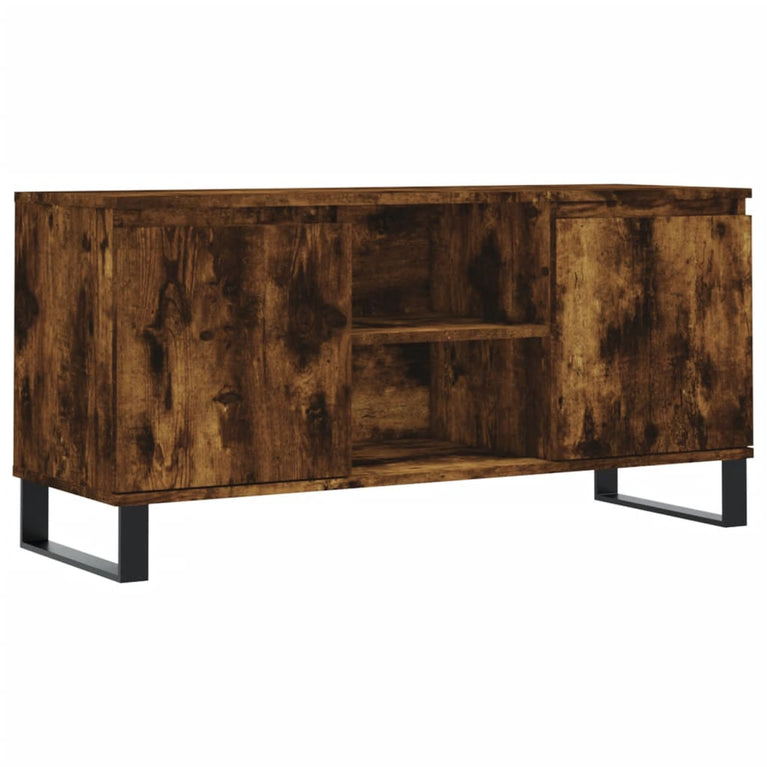 Tv-meubel 104x35x50 cm bewerkt hout gerookt eikenkleurig MeubelReus