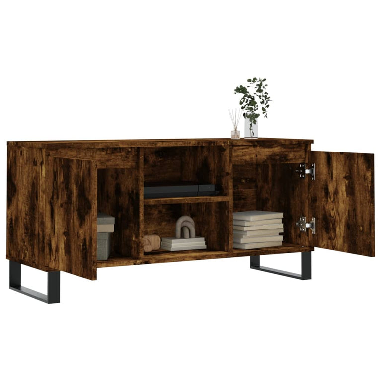 Tv-meubel 104x35x50 cm bewerkt hout gerookt eikenkleurig MeubelReus