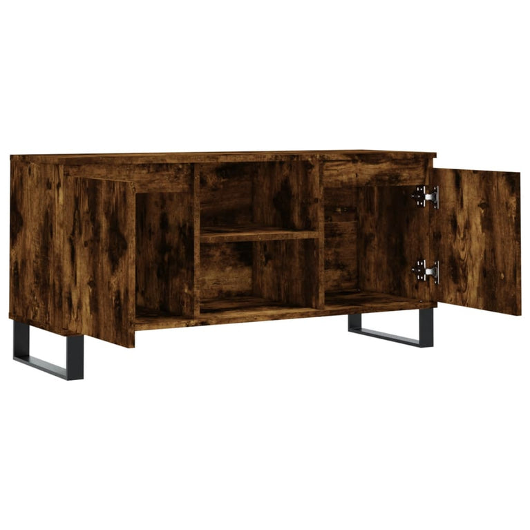 Tv-meubel 104x35x50 cm bewerkt hout gerookt eikenkleurig MeubelReus