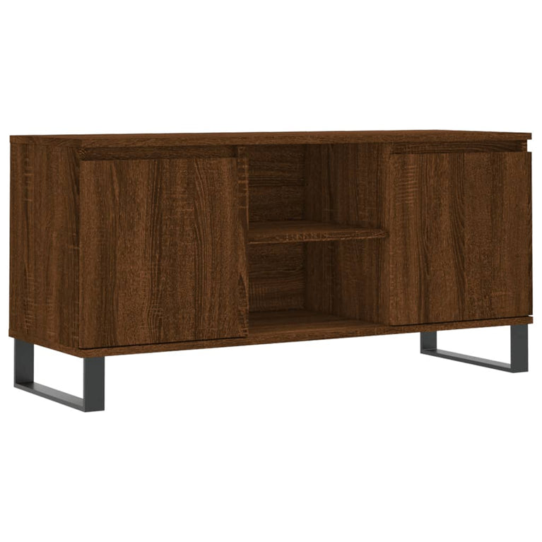 Tv-meubel 104x35x50 cm bewerkt hout bruin eikenkleur MeubelReus