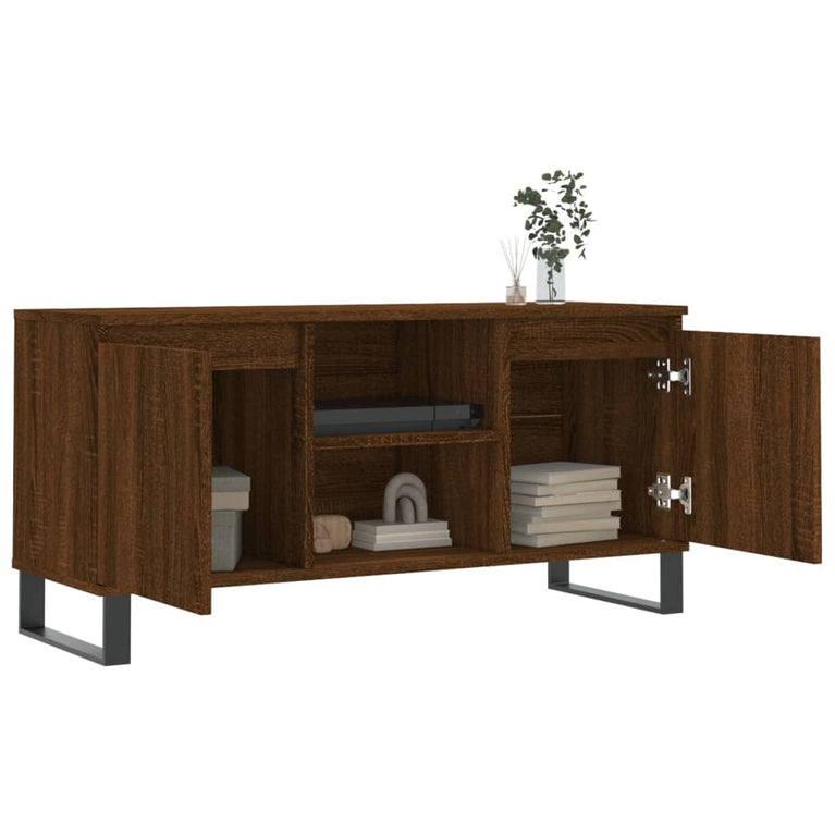 Tv-meubel 104x35x50 cm bewerkt hout bruin eikenkleur MeubelReus