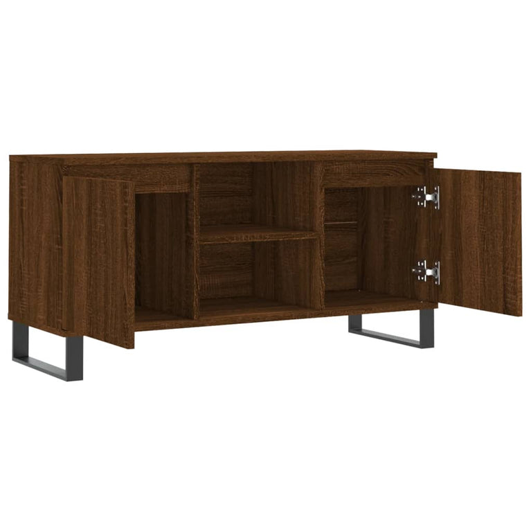 Tv-meubel 104x35x50 cm bewerkt hout bruin eikenkleur MeubelReus