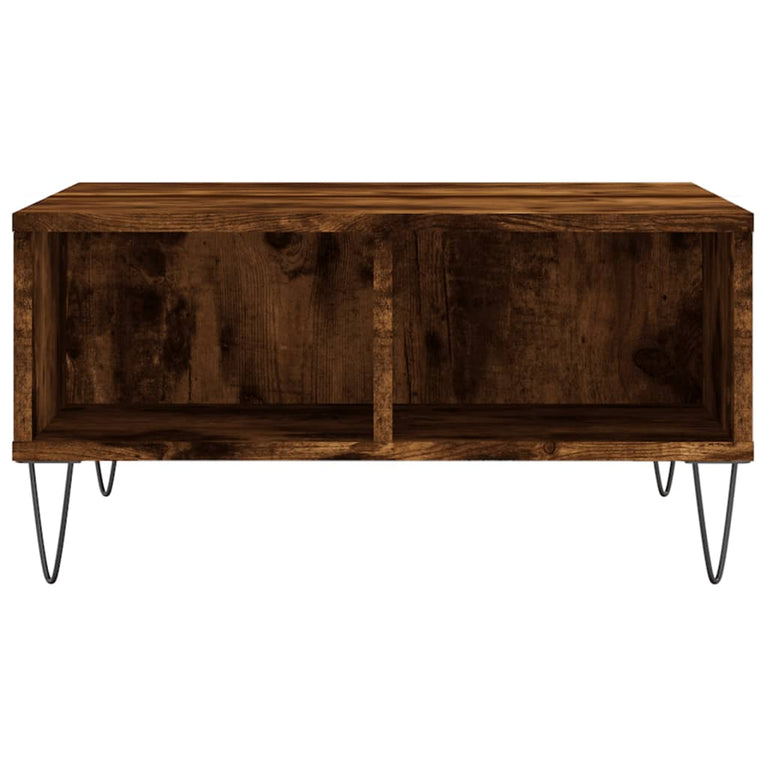 Salontafel 60x60x30 cm bewerkt hout gerookt eikenkleurig MeubelReus