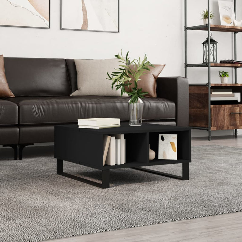 Salontafel 60x60x30 cm bewerkt hout zwart MeubelReus