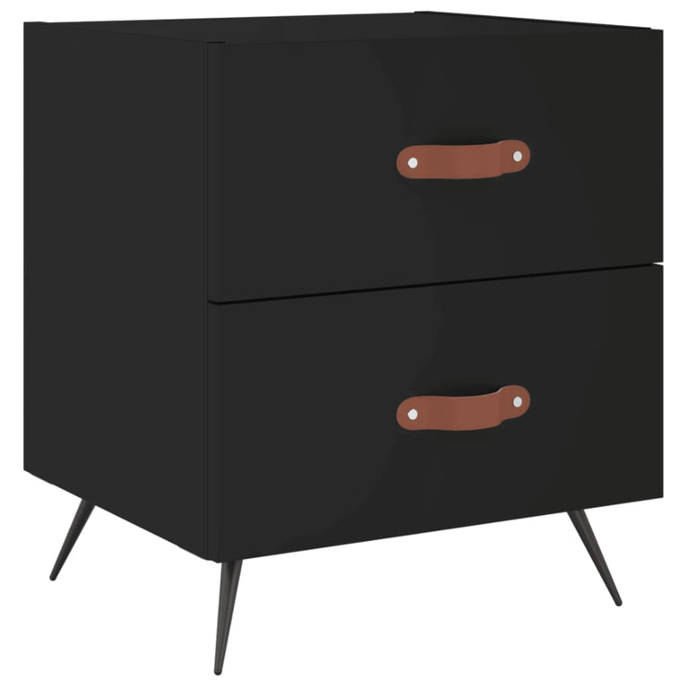 Nachtkastjes 2 st 40x35x47,5 cm bewerkt hout zwart MeubelReus