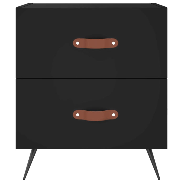 Nachtkastjes 2 st 40x35x47,5 cm bewerkt hout zwart MeubelReus