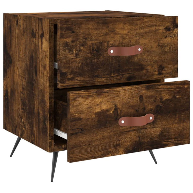 Nachtkastjes 2 st 40x35x47,5 cm bewerkt hout gerookt eikenkleur MeubelReus