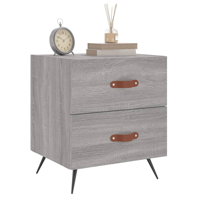 Nachtkastjes 2 st 40x35x47,5 cm bewerkt hout grijs sonoma eiken MeubelReus