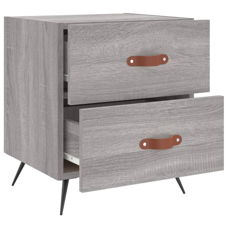 Nachtkastjes 2 st 40x35x47,5 cm bewerkt hout grijs sonoma eiken MeubelReus
