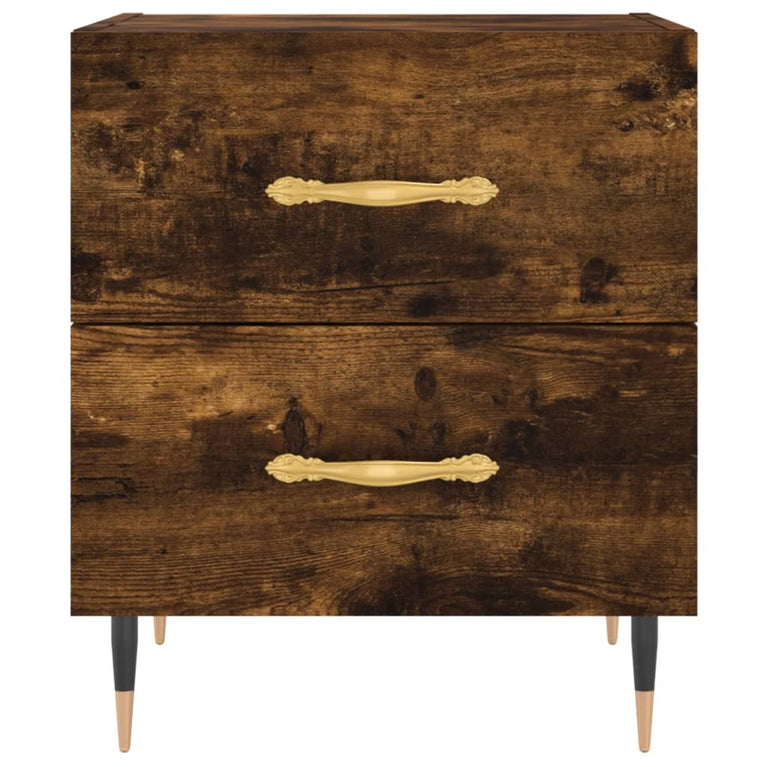 Nachtkastjes 2 st 40x35x47,5 cm bewerkt hout gerookt eikenkleur MeubelReus