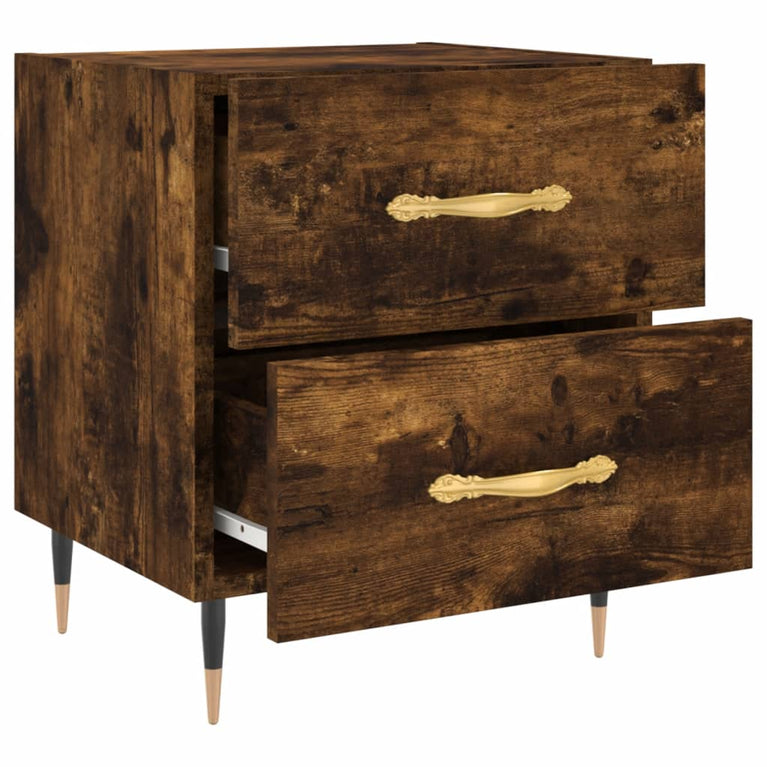 Nachtkastjes 2 st 40x35x47,5 cm bewerkt hout gerookt eikenkleur MeubelReus