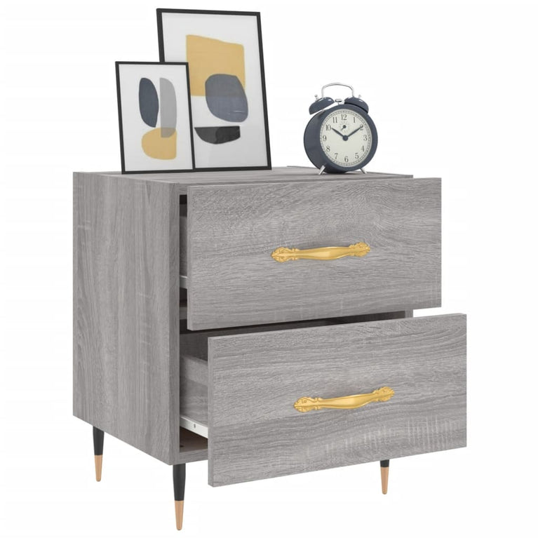Nachtkastjes 2 st 40x35x47,5 cm bewerkt hout grijs sonoma eiken MeubelReus
