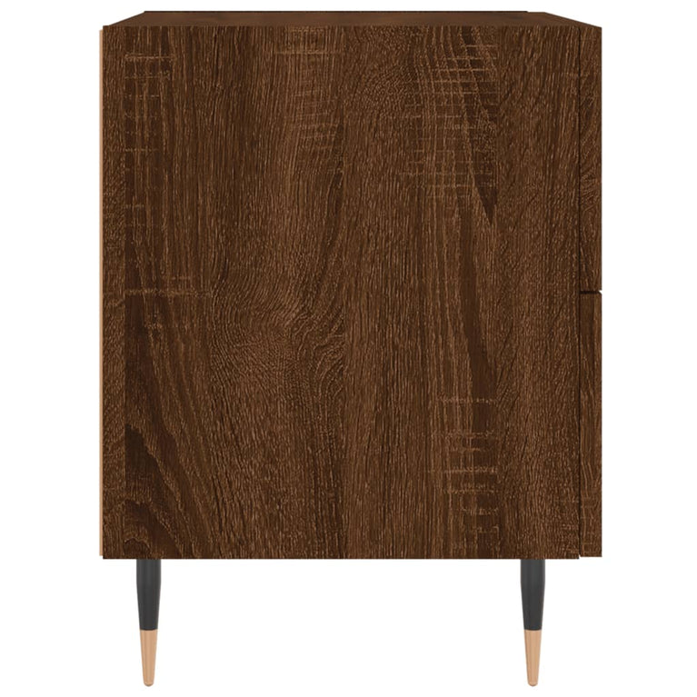 Nachtkastje 40x35x47,5 cm bewerkt hout bruin eikenkleur MeubelReus