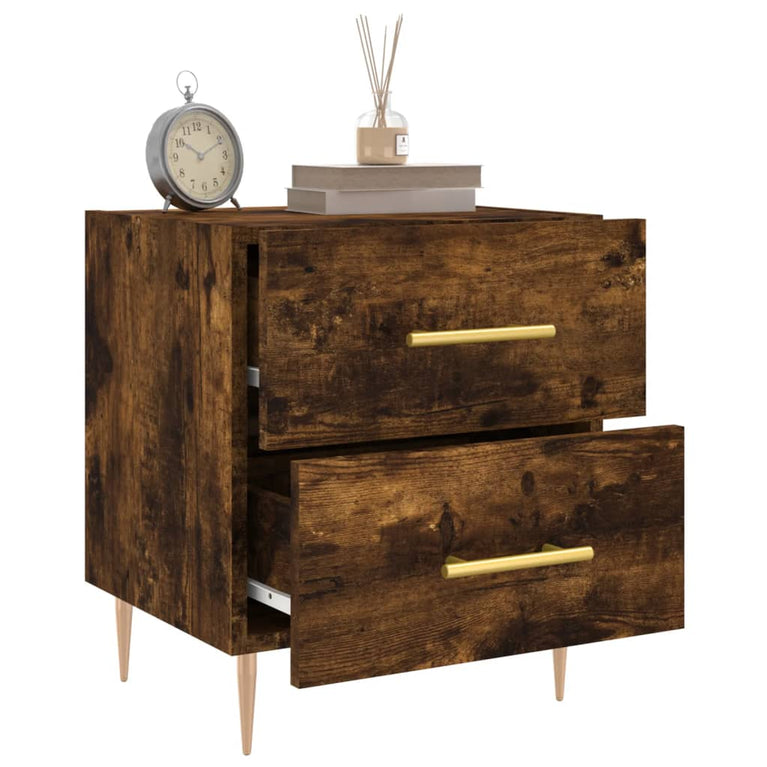 Nachtkastjes 2 st 40x35x47,5 cm bewerkt hout gerookt eikenkleur MeubelReus