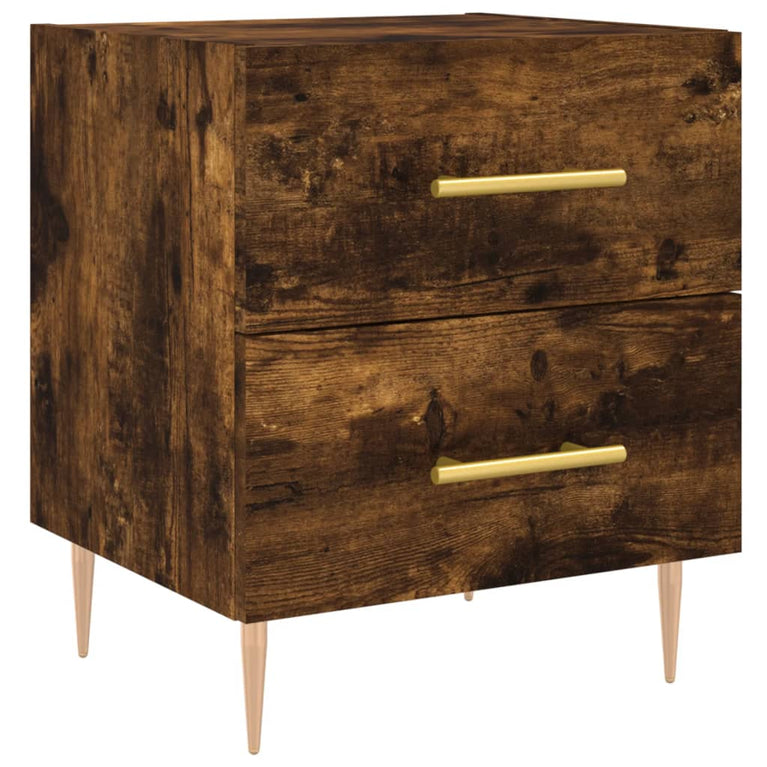 Nachtkastjes 2 st 40x35x47,5 cm bewerkt hout gerookt eikenkleur MeubelReus