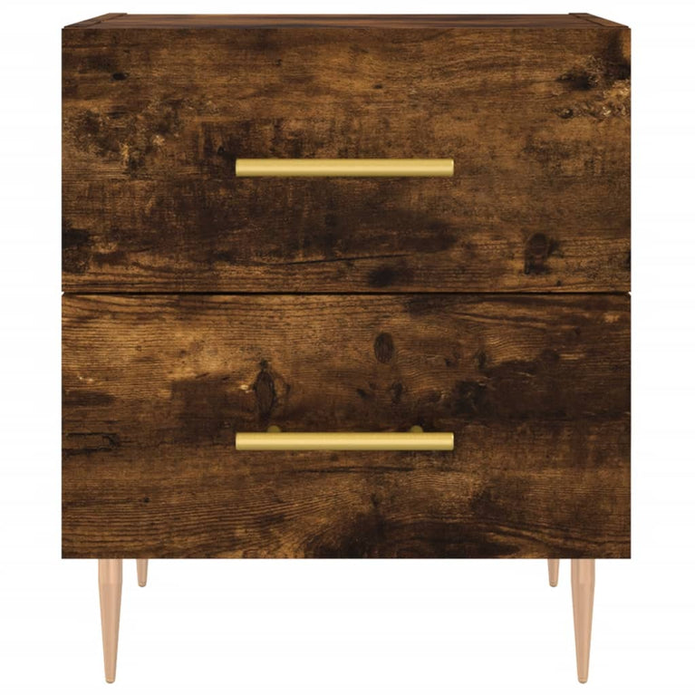 Nachtkastjes 2 st 40x35x47,5 cm bewerkt hout gerookt eikenkleur MeubelReus