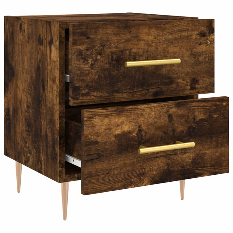 Nachtkastjes 2 st 40x35x47,5 cm bewerkt hout gerookt eikenkleur MeubelReus