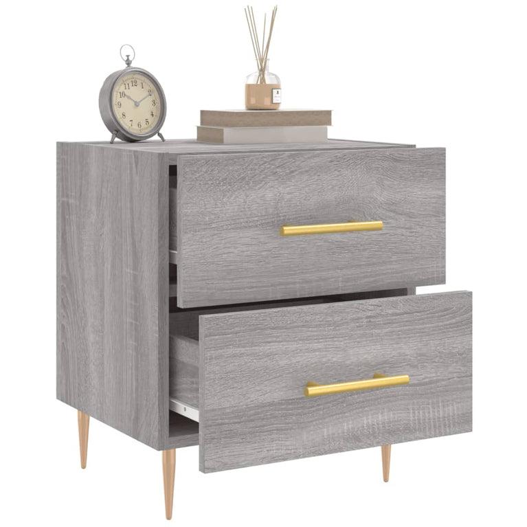 Nachtkastjes 2 st 40x35x47,5 cm bewerkt hout grijs sonoma eiken MeubelReus