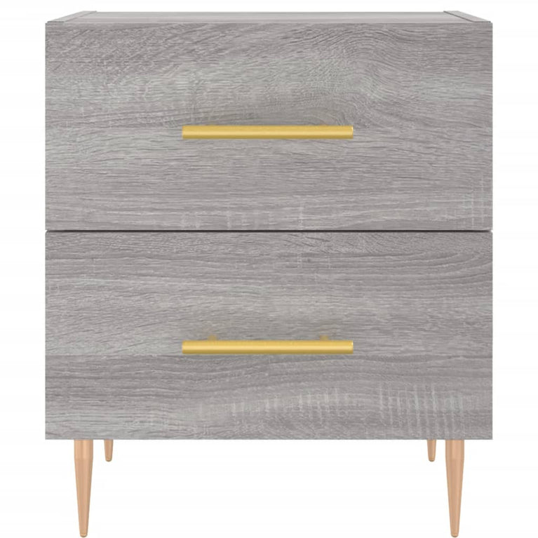 Nachtkastjes 2 st 40x35x47,5 cm bewerkt hout grijs sonoma eiken MeubelReus
