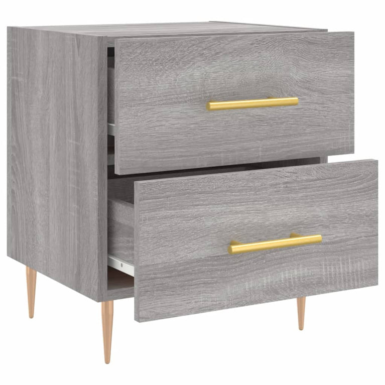 Nachtkastjes 2 st 40x35x47,5 cm bewerkt hout grijs sonoma eiken MeubelReus