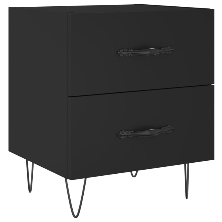 Nachtkastjes 2 st 40x35x47,5 cm bewerkt hout zwart MeubelReus