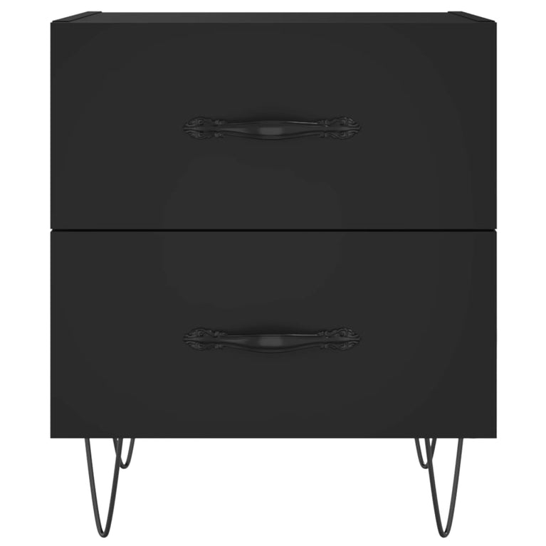 Nachtkastjes 2 st 40x35x47,5 cm bewerkt hout zwart MeubelReus