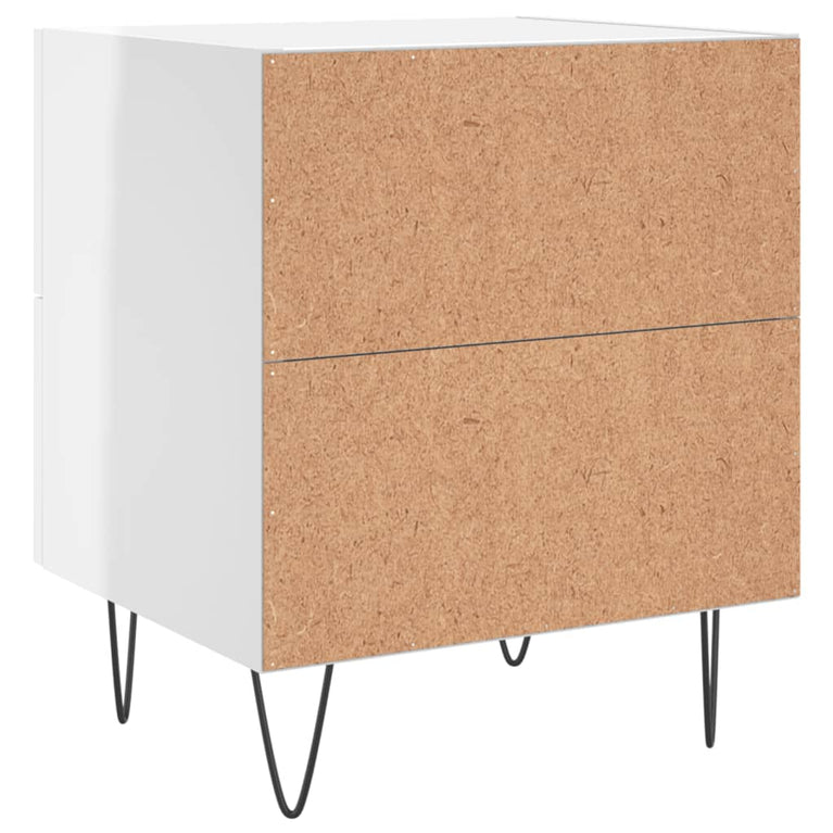Nachtkastje 40x35x47,5 cm bewerkt hout hoogglans wit MeubelReus