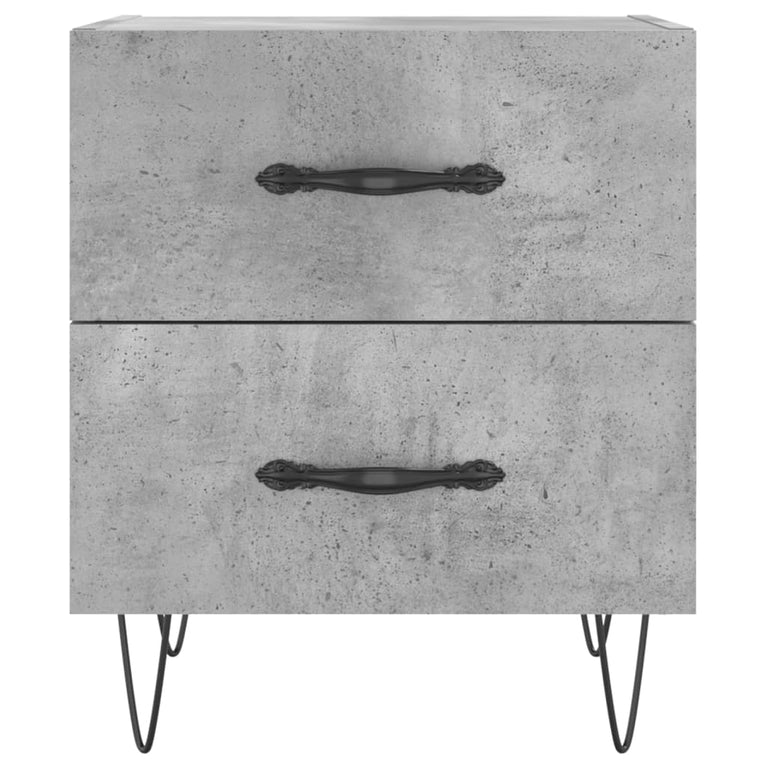 Nachtkastje 40x35x47,5 cm bewerkt hout betongrijs MeubelReus