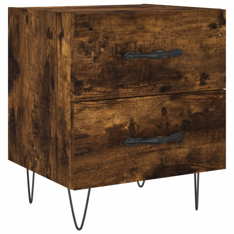 Nachtkastjes 2 st 40x35x47,5 cm bewerkt hout gerookt eikenkleur MeubelReus