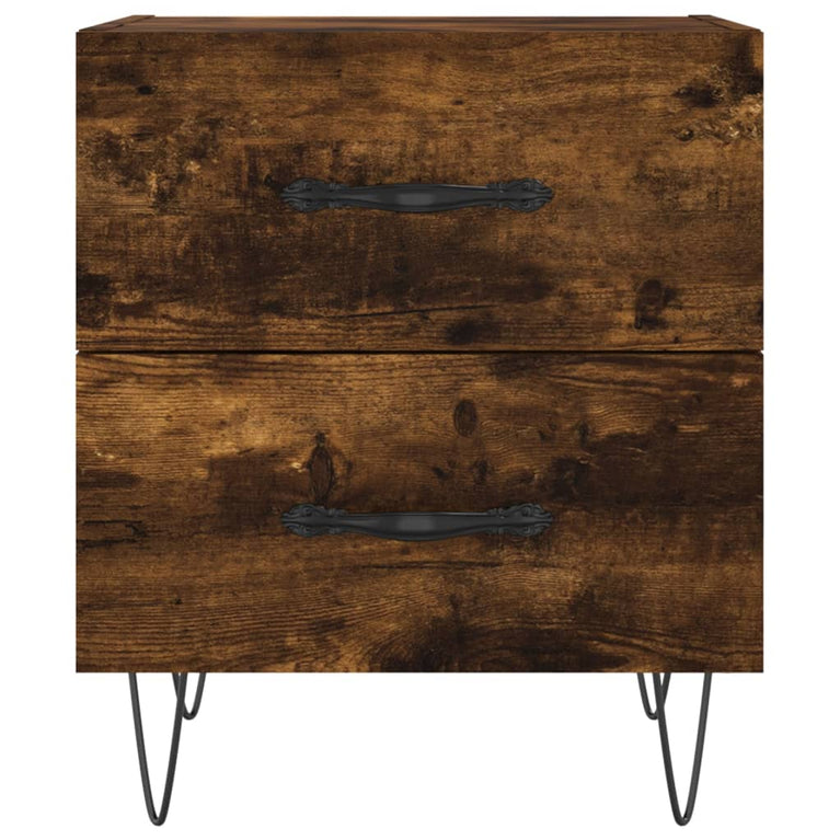 Nachtkastjes 2 st 40x35x47,5 cm bewerkt hout gerookt eikenkleur MeubelReus