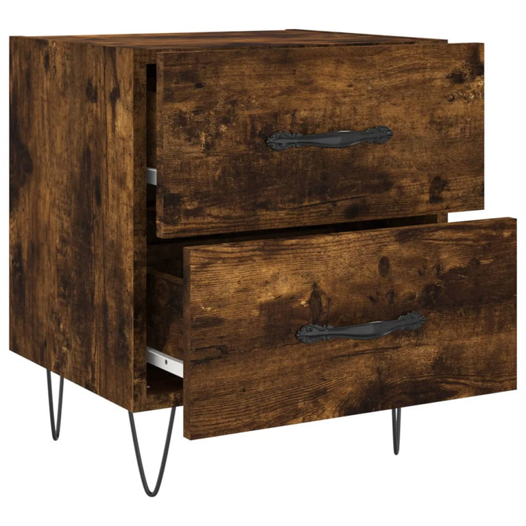 Nachtkastjes 2 st 40x35x47,5 cm bewerkt hout gerookt eikenkleur MeubelReus