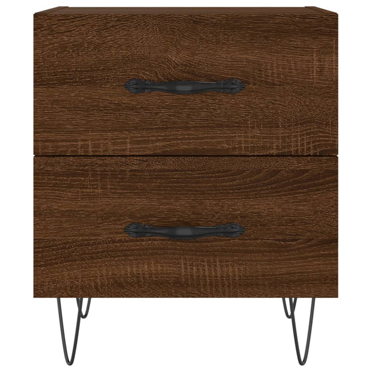 Nachtkastje 40x35x47,5 cm bewerkt hout bruin eikenkleur MeubelReus