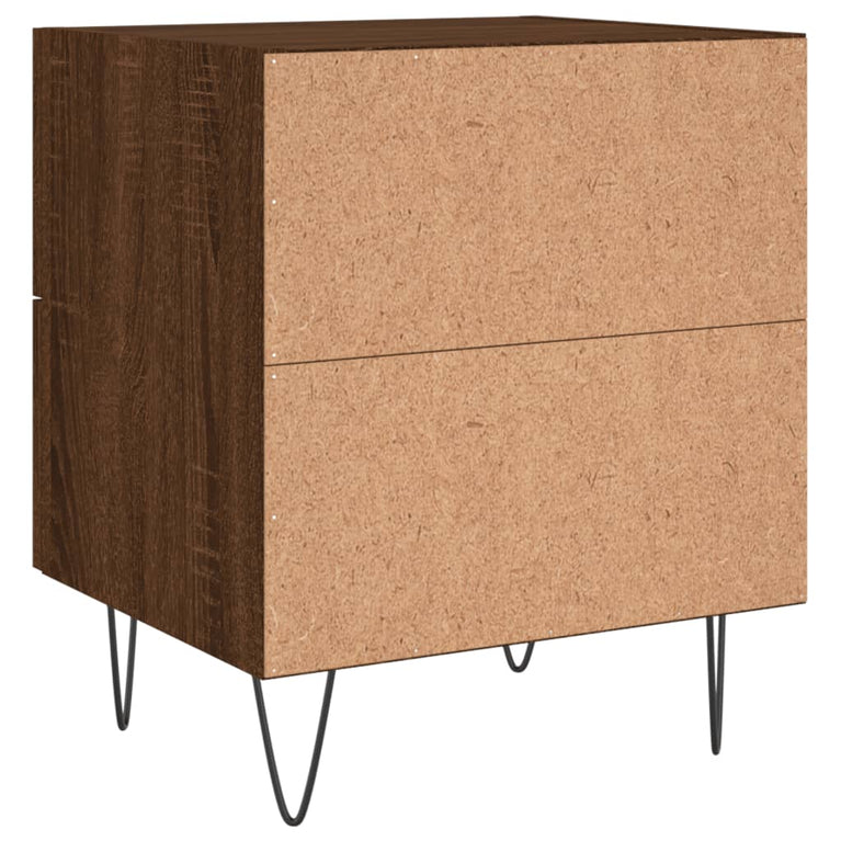 Nachtkastje 40x35x47,5 cm bewerkt hout bruin eikenkleur MeubelReus