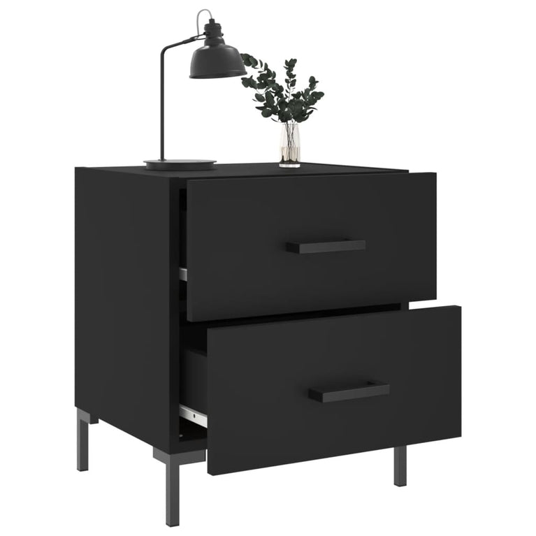 Nachtkastjes 2 st 40x35x47,5 cm bewerkt hout zwart MeubelReus