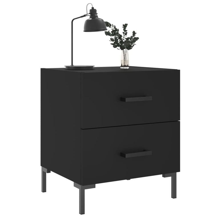 Nachtkastjes 2 st 40x35x47,5 cm bewerkt hout zwart MeubelReus