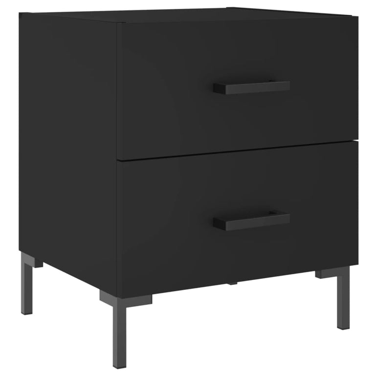 Nachtkastjes 2 st 40x35x47,5 cm bewerkt hout zwart MeubelReus