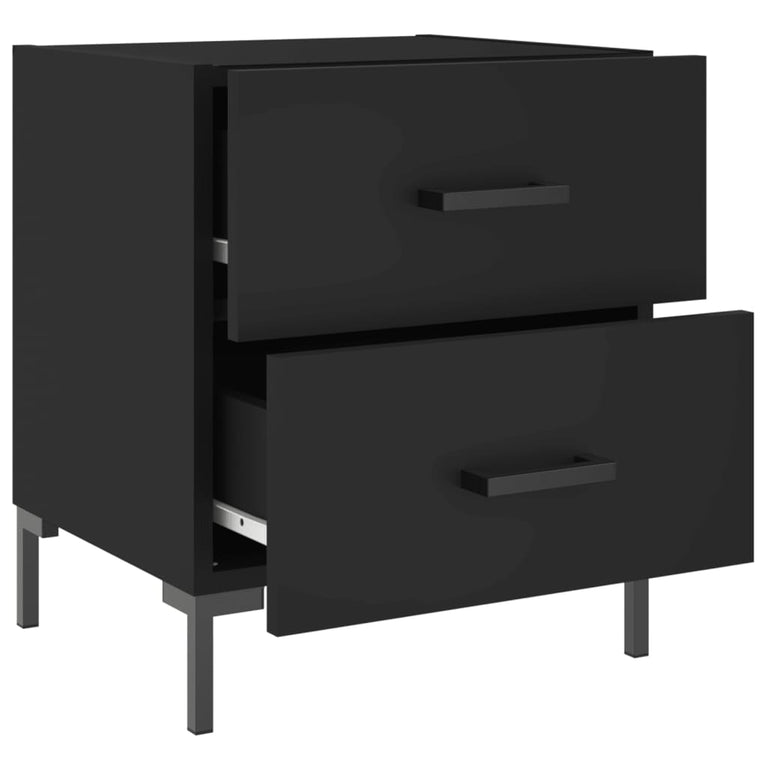 Nachtkastjes 2 st 40x35x47,5 cm bewerkt hout zwart MeubelReus