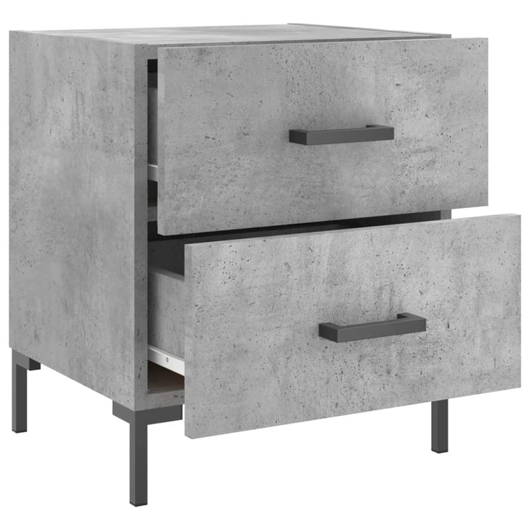 Nachtkastje 40x35x47,5 cm bewerkt hout betongrijs MeubelReus