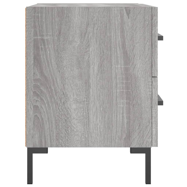 Nachtkastje 40x35x47,5 cm bewerkt hout grijs sonoma eikenkleur MeubelReus