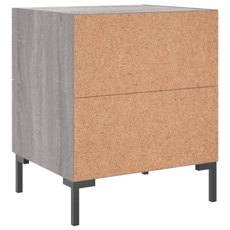 Nachtkastje 40x35x47,5 cm bewerkt hout grijs sonoma eikenkleur MeubelReus