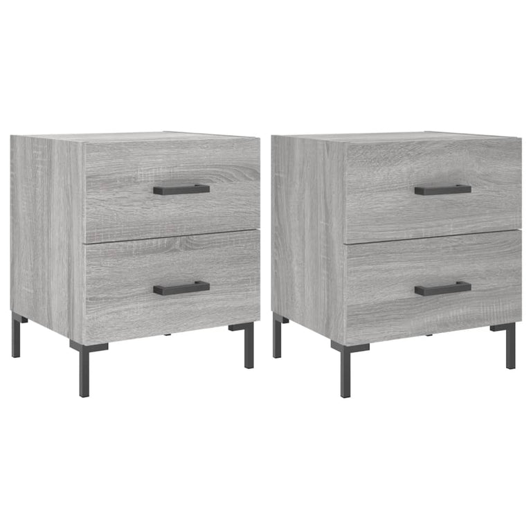Nachtkastjes 2 st 40x35x47,5 cm bewerkt hout grijs sonoma eiken MeubelReus