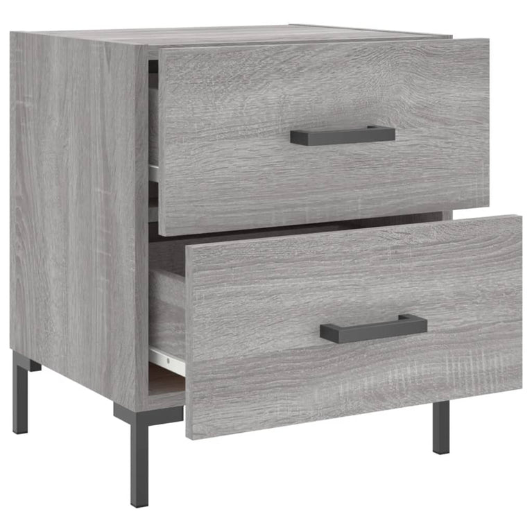 Nachtkastjes 2 st 40x35x47,5 cm bewerkt hout grijs sonoma eiken MeubelReus