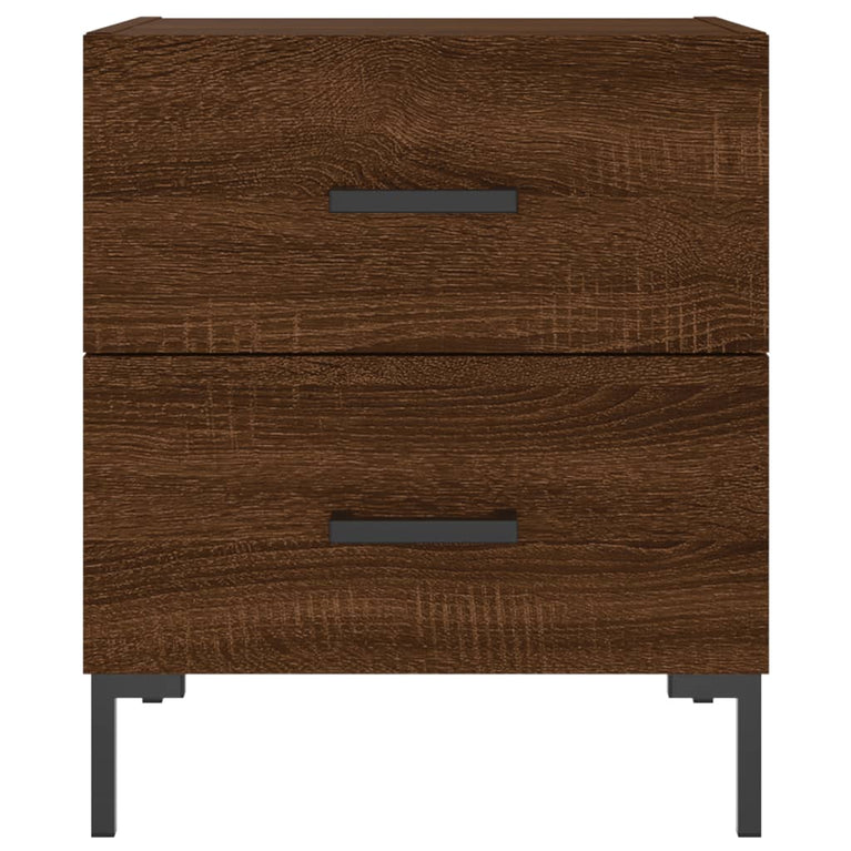 Nachtkastje 40x35x47,5 cm bewerkt hout bruin eikenkleur MeubelReus
