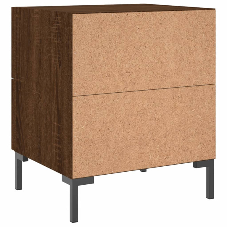 Nachtkastje 40x35x47,5 cm bewerkt hout bruin eikenkleur MeubelReus
