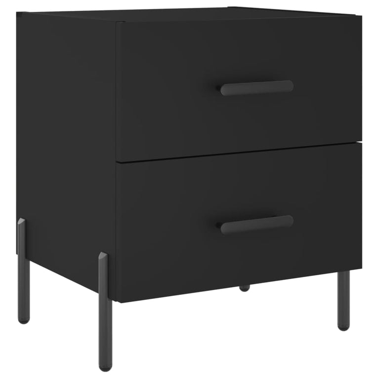 Nachtkastjes 2 st 40x35x47,5 cm bewerkt hout zwart MeubelReus