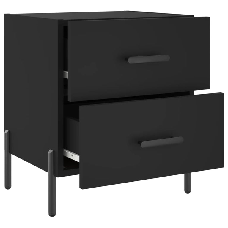 Nachtkastjes 2 st 40x35x47,5 cm bewerkt hout zwart MeubelReus