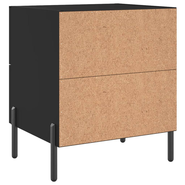 Nachtkastjes 2 st 40x35x47,5 cm bewerkt hout zwart MeubelReus